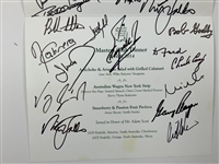 Gary Player's 2014 Masters Champs Dinner Menu Signed by 30 Champs JSA ALOA