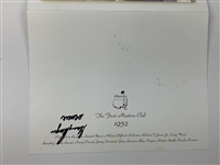 Gary Player's 2014 Masters Champs Dinner Menu Signed by 30 Champs JSA ALOA