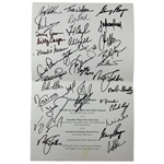 Gary Players 2014 Masters Champs Dinner Menu Signed by 30 Champs JSA ALOA