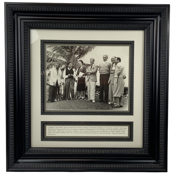 Duke & Dutchess of Windsor Signed 1941 Red Cross Benefit Golf Bobby Jones, Sarazen & Armour Original Photo JSA ALOA