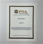 Gary Player PGA of America Honorary Membership Presentation Set with Certificate and 2011 ID Card