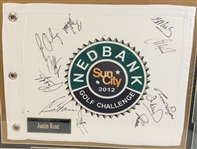 Framed 2012 Nedbank Golf Challenge Multi-Signed Commemorative Flag JSA ALOA