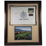 Signed Retief Goosen The Links Fancourt Framed Golf Pin Flag and Photo Display JSA ALOA