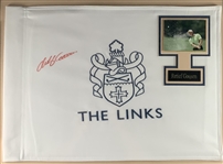 Signed Retief Goosen The Links Fancourt Framed Golf Pin Flag and Photo Display JSA ALOA