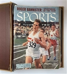A Collection of 1954-1955 Sports Illustrated Magazines in Original Publisher Binders Including 1st Issue