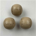 Three Vintage Stitched Leather Sports Balls by Stag - Reproduction