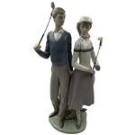 Lladro Glazed Porcelain Golfing Couple Figurine No. 1453