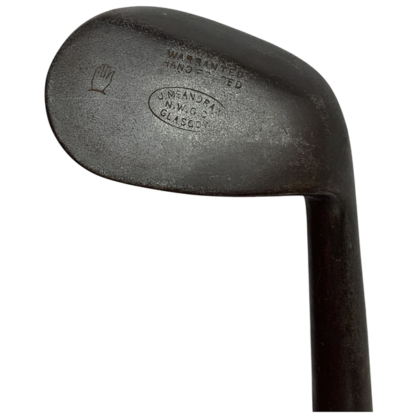 J. McAndrew Glasgow Antique Hickory Shafted Smooth Face Niblick Golf Club