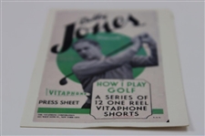1993 Bobby Jones Vitaphone In How I Play Golf '1931' Sports Immortals Card