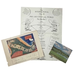 Vintage Golf Ephemera Including St. Andrews Old Course Map, Baltusrol and Mexico Pro-Am Flyer