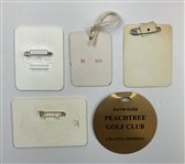 A Collection of Vintage Golf Tournament Badges and Bag Tags from the 1987-1989 Seasons