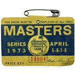 1973 Masters Tournament SERIES Badge #14804 - Tommy Aaron Winner
