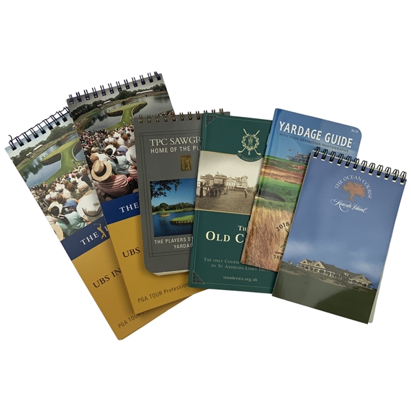 Six Professional Golf Course Yardage and Course Guides Including St Andrews and TPC Sawgrass