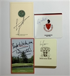 A Collection of Nine Professional Golf Course Scorecards Signed by Major Champions and Hall of Fame Members JSA ALOA