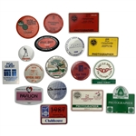 A Collection of 17 Vintage Golf Tournament Credentials and Pins 1977-1992 Including Major Championships
