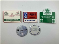 A Collection of 17 Vintage Golf Tournament Credentials and Pins 1977-1992 Including Major Championships