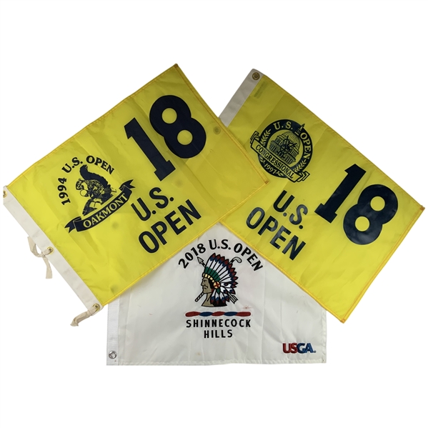 A Trio of U.S. Open Flags for Oakmont, Congressional, and Shinnecock Hills