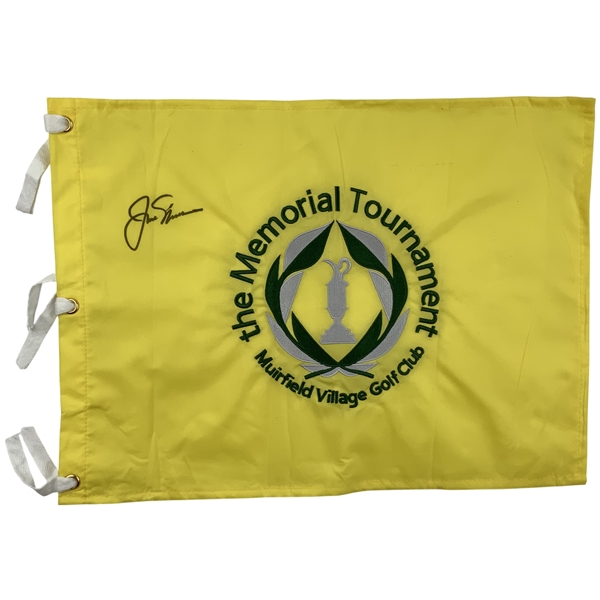 Jack Nicklaus Signed Memorial Tournament Muirfield Village Golf Club Pin Flag JSA ALOA