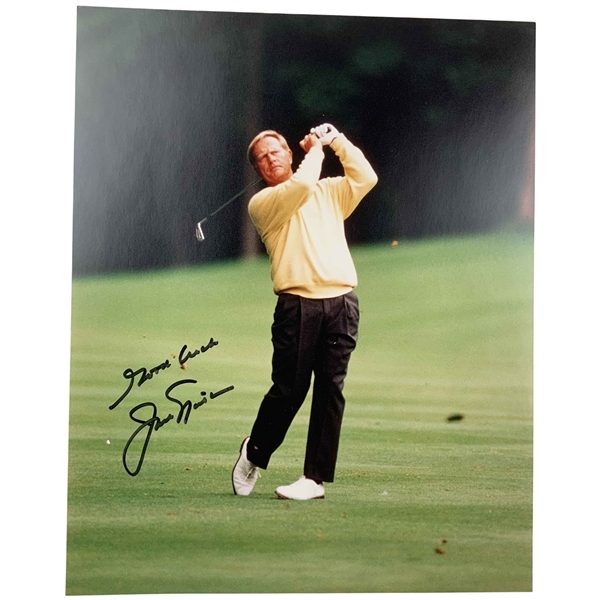 Jack Nicklaus Signed Post-Swing 8x10 Color Photo JSA ALOA