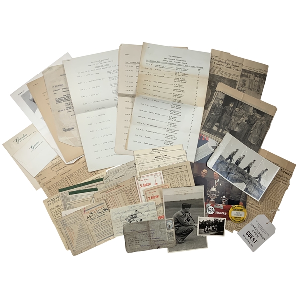 A Collection of Golf Memorabilia and Ephemera Relating to Professional Golfer Rod Munday
