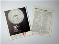 A Collection of Golf Memorabilia and Ephemera Relating to Professional Golfer Rod Munday