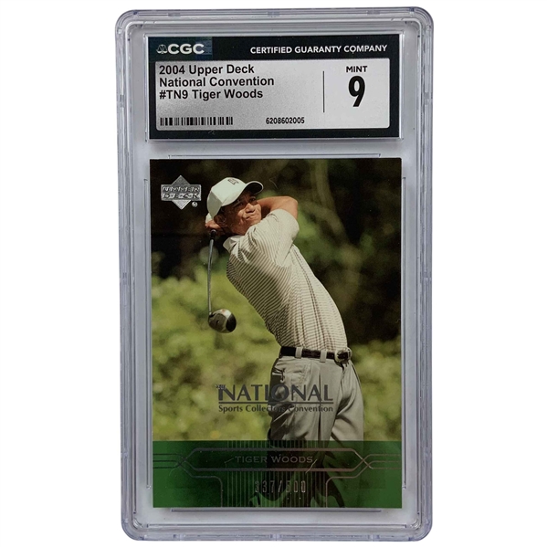 2004 Upper Deck National Sports Collectors Convention Tiger Woods #TN9 Limited Edition 337/500 CGC 9 MINT