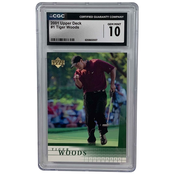 2001 Upper Deck Tiger Woods Rookie Card #1 CGC GEM MINT 10