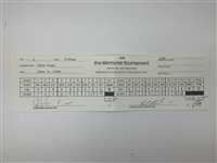 Toms, Magee, Funk & Five Others Signed 1999 Memorial Tournament Official Scorecards 