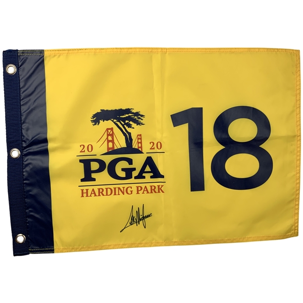 Colin Morikawa Signed 2020 PGA Championship at Harding Park Flag JSA ALOA