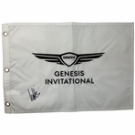Ludvig Aberg Signed Genesis Invitational Embroidered Golf Pin Flag JSA ALOA