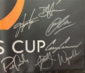 Scottie, USA & International Team Signed Presidents Cup Golf Flag JSA ALOA