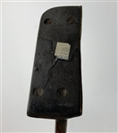 Antique Hickory-Shafted Wooden Putter with Brass Sole Plate