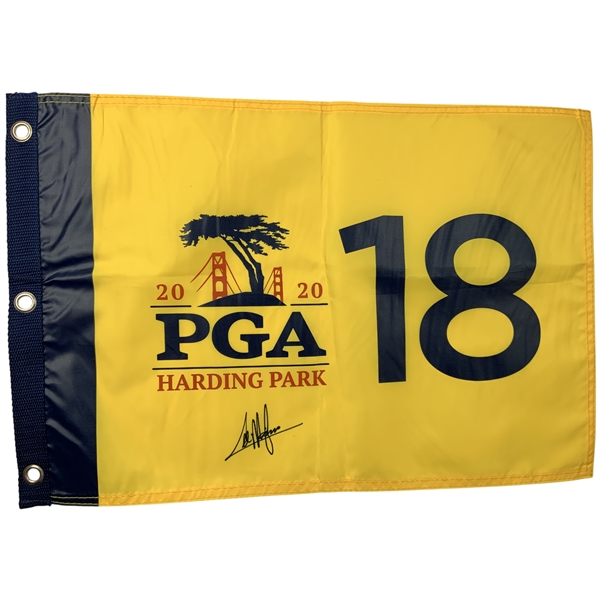 Colin Morikawa Signed 2020 PGA Championship at Harding Park Flag JSA ALOA
