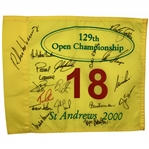 Jack, Watson, Player & 14 Champs Signed 2000 Open Championship at St. Andrews Flag JSA ALOA