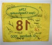 Jack, Watson, Player & 14 Champs Signed 2000 Open Championship at St. Andrews Flag JSA ALOA