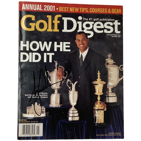 Tiger Woods Signed Golf Digest Magazine January 2001 Issue JSA ALOA