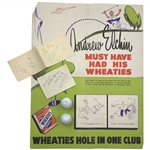 Wheaties Hole In One Club Poster, Masters Practice Balls, and Autographs JSA ALOA