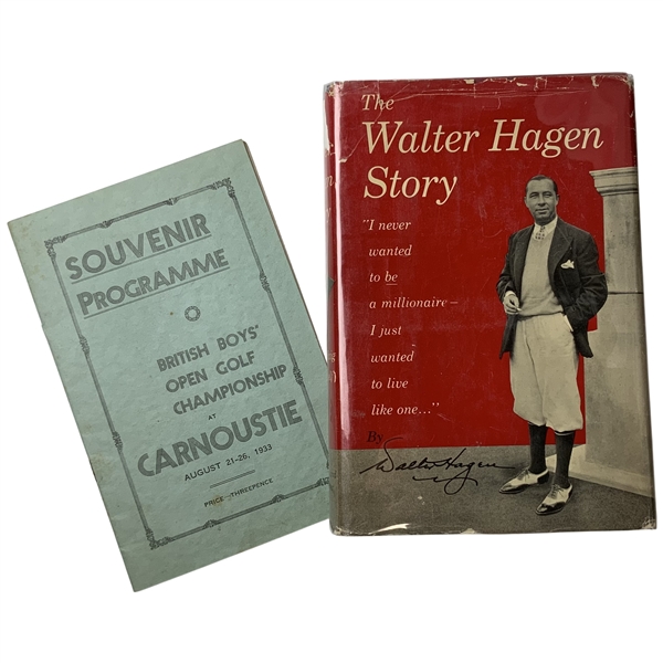Walter Hagen Story First Edition Book & 1933 British Boys Open Programme