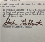 1998 City of Indianapolis Gary Player Day Municipal Proclamation