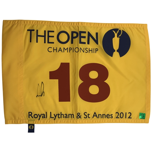 Ernie Els Signed 2012 Open Championship at Royal Lytham & St. Annes Flag JSA ALOA