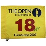 Padraig Harrington Signed 2007 Open Championship at Carnoustie Flag JSA ALOA
