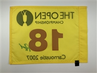 Padraig Harrington Signed 2007 Open Championship at Carnoustie Flag JSA ALOA
