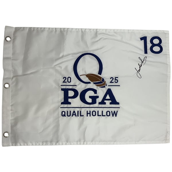 Jordan Spieth Signed 2025 PGA Championship at Quail Hollow Flag JSA ALOA