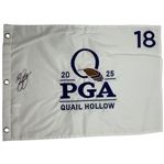 Rickie Fowler Signed 2025 PGA Championship Quail Hollow Flag JSA ALOA