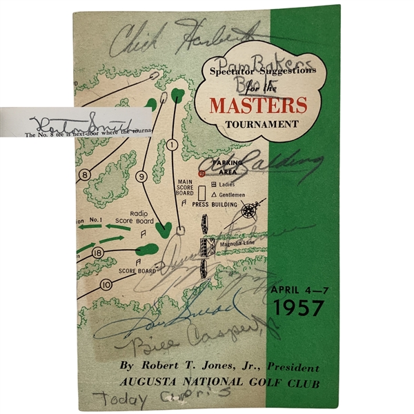 Horton Smith, Arnold Palmer, RU Sam Snead & Others Signed 1957 Masters Tournament Spectator Guide JSA ALOA