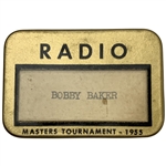 1955 Masters Tournament Radio Media Credential Badge by W. & H. Co.