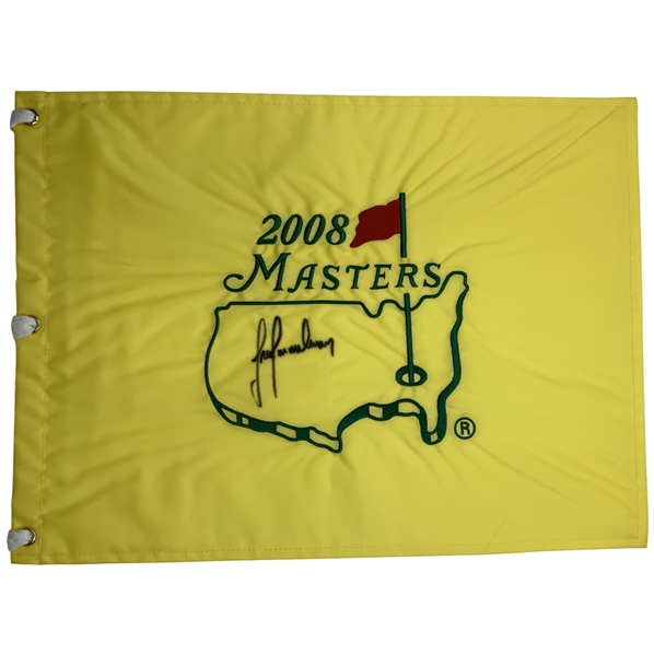 Trevor Immelman Signed 2008 Masters Tournament Embroidered Flag JSA ALOA