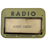 1957 Masters Tournament Radio Media Credential Pinback Badge