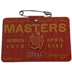 1972 Masters Tournament Series Badge Number 22515 - Jack Nicklaus Win