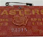 1972 Masters Tournament Series Badge Number 22515 - Jack Nicklaus Win